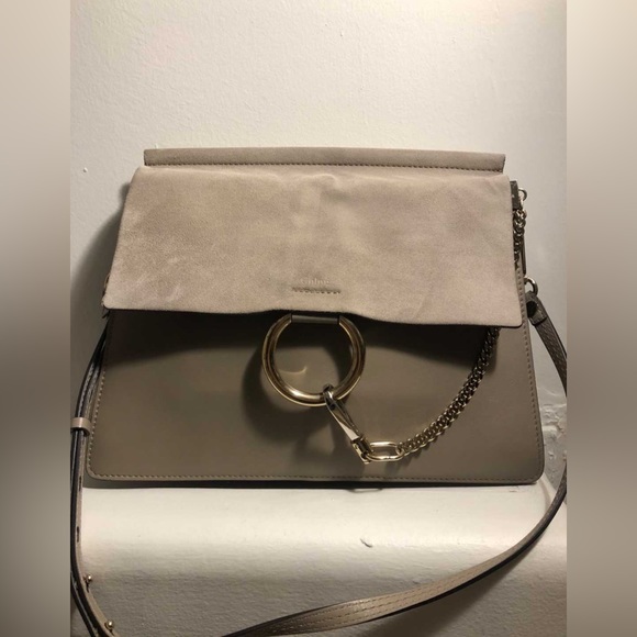 Chloè Faye beige in grey leather - Picture 2 of 2